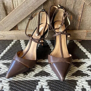 Massimo Dutti |  3 Tone- Double Strap Heels